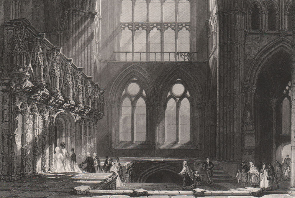 Glasgow Cathedral or High Kirk, Lanarkshire. Scotland. ALLOM c1840 old print